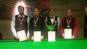 Siegerpodium Wr. Landesmeisterschaften English Billiards AK 2016