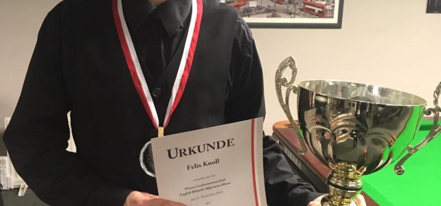 Felix Knoll (FBC) holt sich Wiener Landesmeistertitel 2018 im English Billiards!