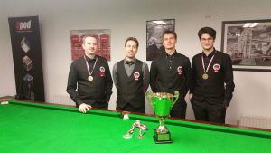 Siegerpodium Wr. Landesmeisterschaften Snooker AK 2016